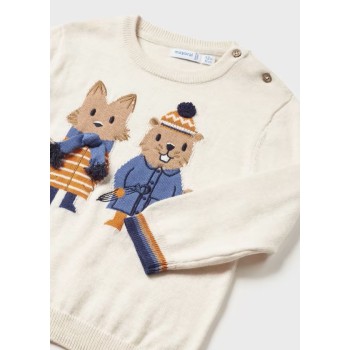 Pull brodé castors bébé garçon - MAYORAL | Boutique Jojo&Co