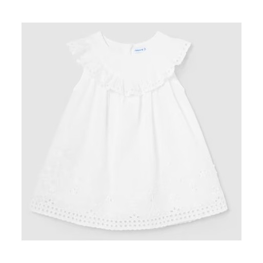 Robe brodée blanche bébé - MAYORAL | Boutique Jojo&Co - Antibes