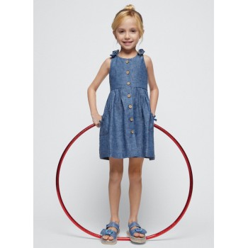 Robe lin bleu - MAYORAL | Jojo&Co : Vêtements enfants - Antibes