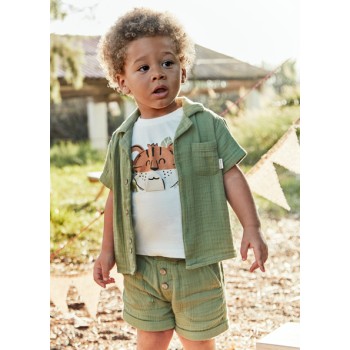 Bermuda mousseline sauge bébé - MAYORAL | Boutique Jojo&Co