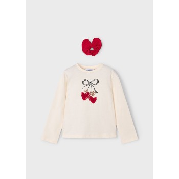 Tee shirt avec chouchou - MAYORAL |  Jojo&Co : Vêtements enfants - Antibes