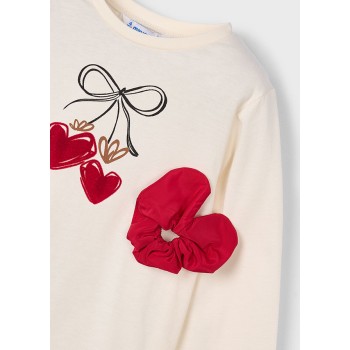 Tee shirt avec chouchou - MAYORAL |  Jojo&Co : Vêtements enfants - Antibes