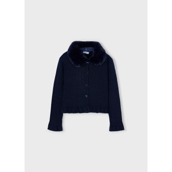 Cardigan marine fille - MAYORAL | Jojo&Co : Vêtements enfants - Antibes