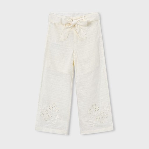 Pantalon lin brodé - MAYORAL | Jojo&Co : Vêtements enfants - Antibes