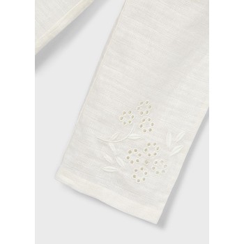 Pantalon lin brodé - MAYORAL | Jojo&Co : Vêtements enfants - Antibes