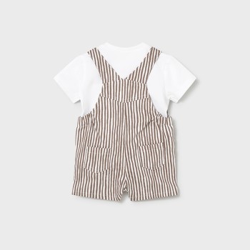 Ensemble salopette tee shirt bébé boy cacao - MAYORAL | Jojo&Co : Vêtements enfant - Antibes