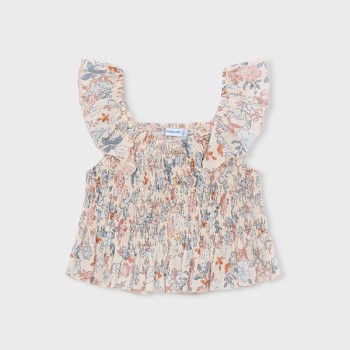 Top smocké fleurs - MAYORAL |  Jojo&Co : Vêtements enfants - Antibes