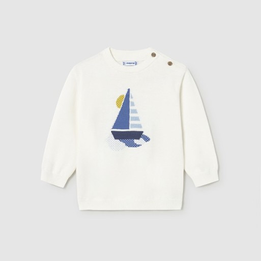 Pull blanc voilier - MAYORAL | Boutique Jojo&Co