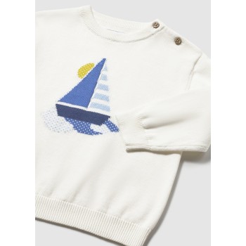 Pull blanc voilier - MAYORAL | Boutique Jojo&Co