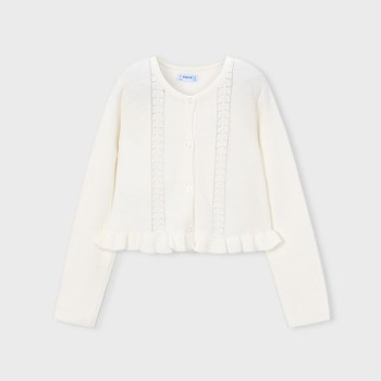 Cardigan ajouré écru - MAYORAL | Jojo&Co : Vêtements enfants - Antibes