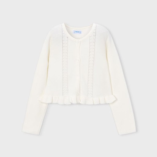 Cardigan ajouré écru - MAYORAL | Jojo&Co : Vêtements enfants - Antibes